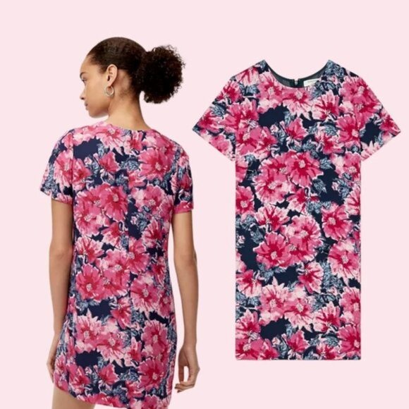ARITZIA Babaton Patricio  Floral-Crepe T-shirt Dress Sz 0 - Picture 3 of 7